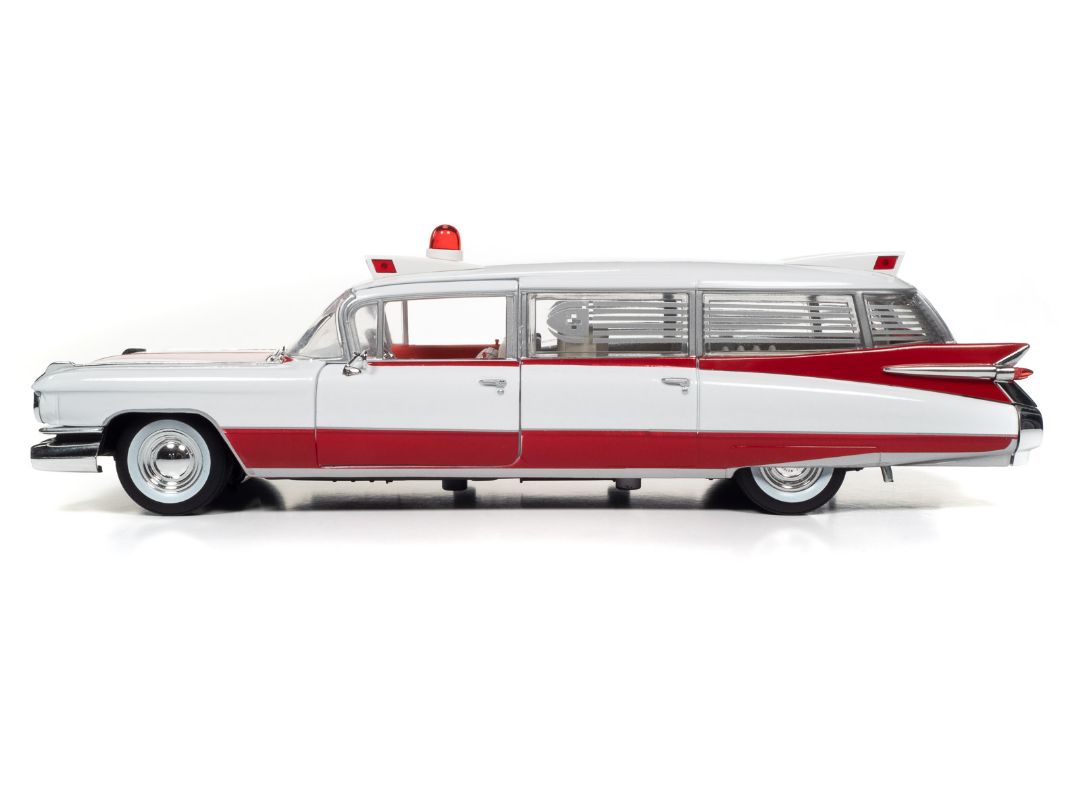 Auto World 1/18 1959 Cadillac Eldorado Ambulance - White & Red