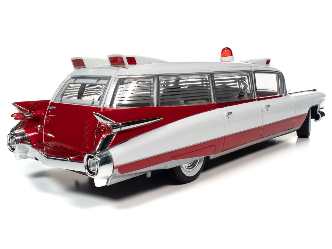 Auto World 1/18 1959 Cadillac Eldorado Ambulance - White & Red