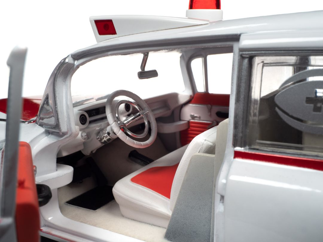 Auto World 1/18 1959 Cadillac Eldorado Ambulance - White & Red