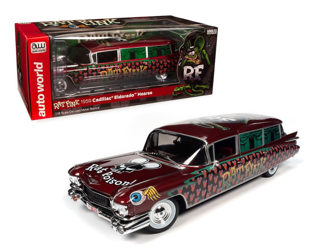 Auto World 1/18 1959 Cadillac Eldorado Hearse Rat Fink