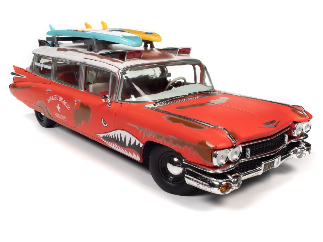 Auto World 1/18 1959 Cadillac Eldorado Ambulance Surf Shark - Click Image to Close