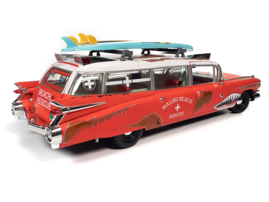 Auto World 1/18 1959 Cadillac Eldorado Ambulance Surf Shark