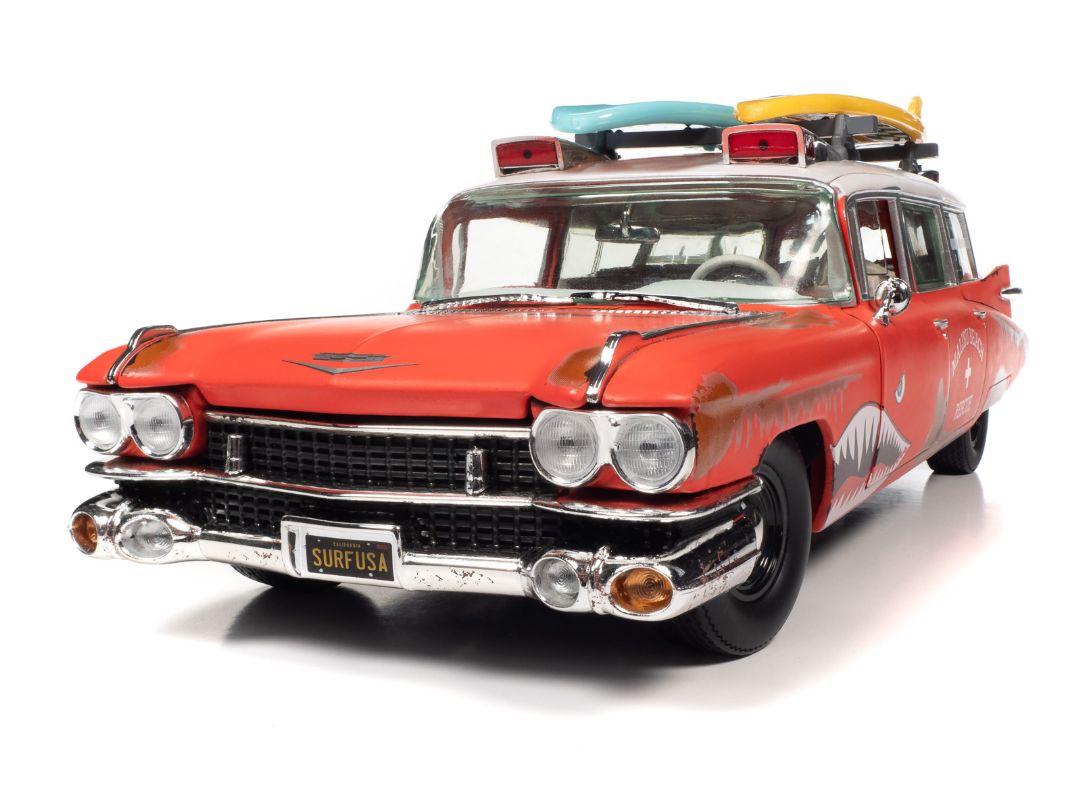 Auto World 1/18 1959 Cadillac Eldorado Ambulance Surf Shark