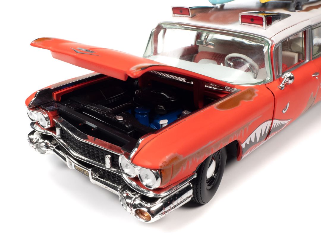 Auto World 1/18 1959 Cadillac Eldorado Ambulance Surf Shark