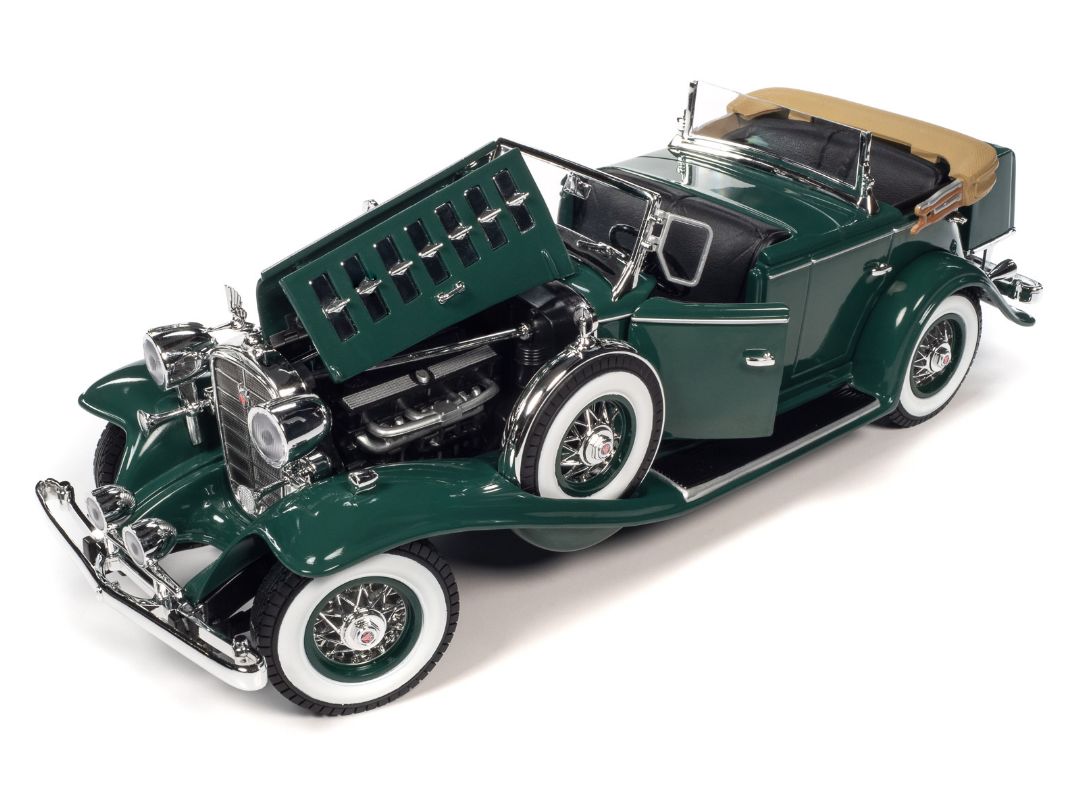 Auto World 1/18 1932 Cadillac V16 Phaeton - Dark Green - Click Image to Close