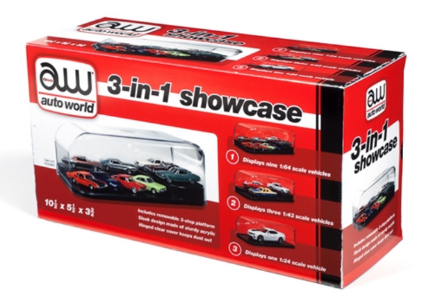 Auto World 1/24 3 in 1 Display Case (Interchangeable Inserts)