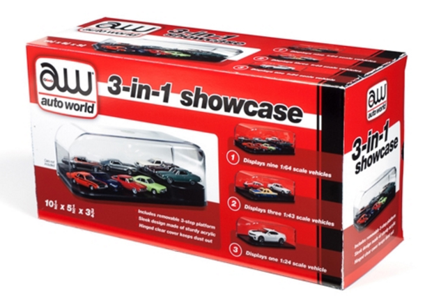 Auto World 1/24 3 in 1 Display Case (Interchangeable Inserts) - Click Image to Close