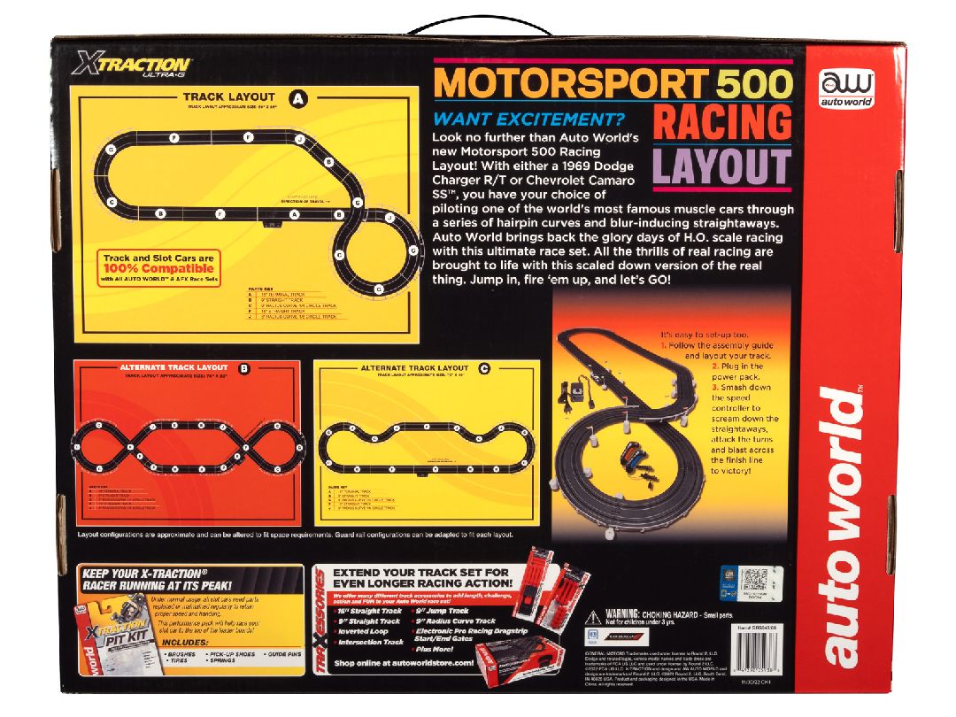 Auto World 14' Motorsport 500 Slot Race Set