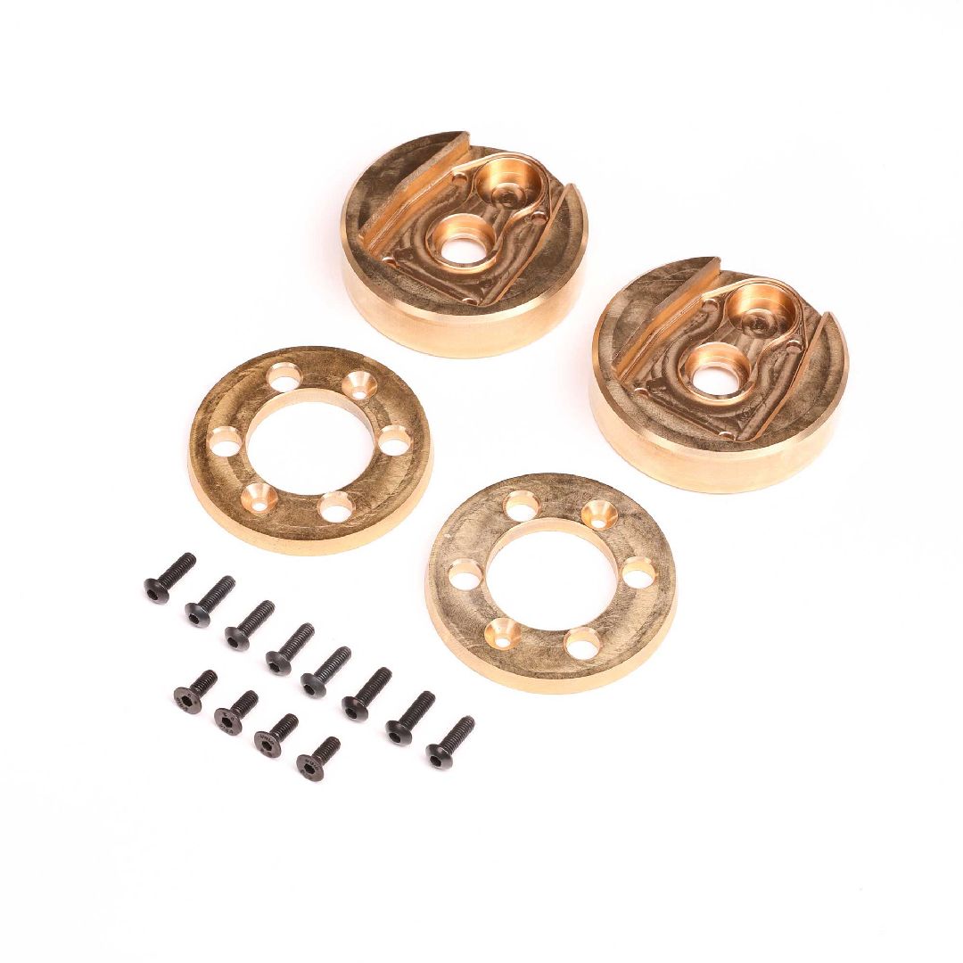 Axial Portal Cover&Weights Brass(122.4g,34.6g ea), AF16P: AXP8