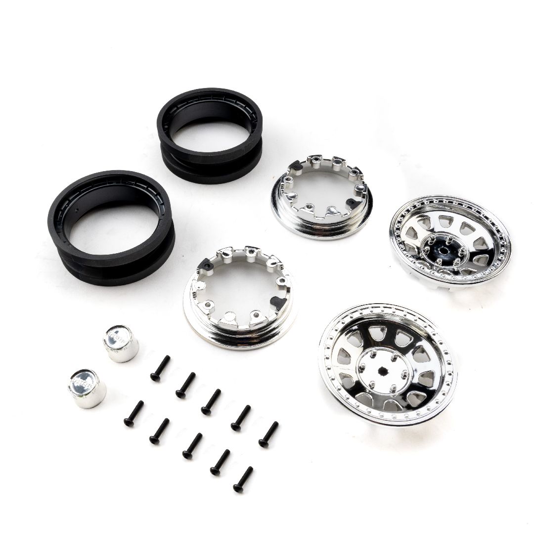 Axial 1.9 Raceline Daytona Beadlock Wheels - Chrome (2)