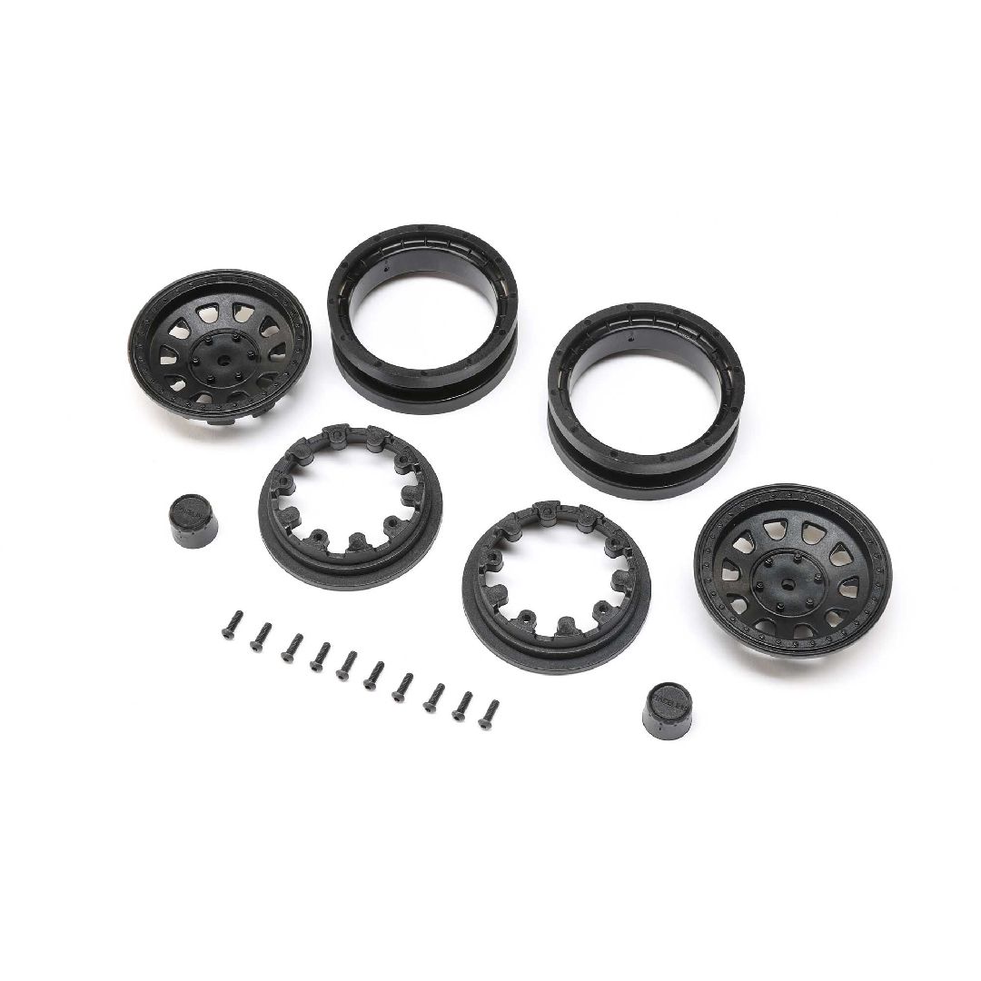 Axial 1.9 Raceline Daytona Beadlock Wheels, Black (2)