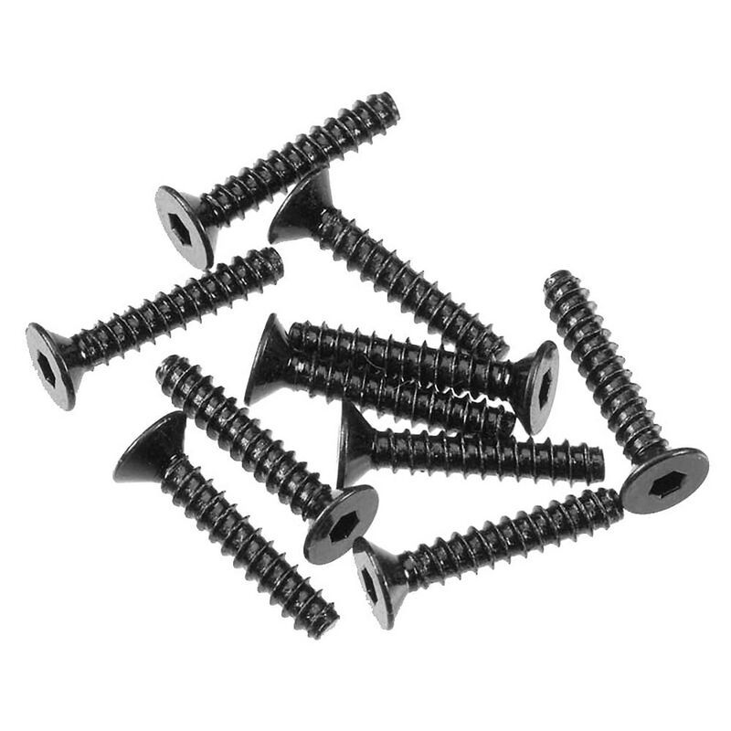 Axial AXA0467 Hex Sckt Tapping Flat Hd M3x16mm Blck (10)