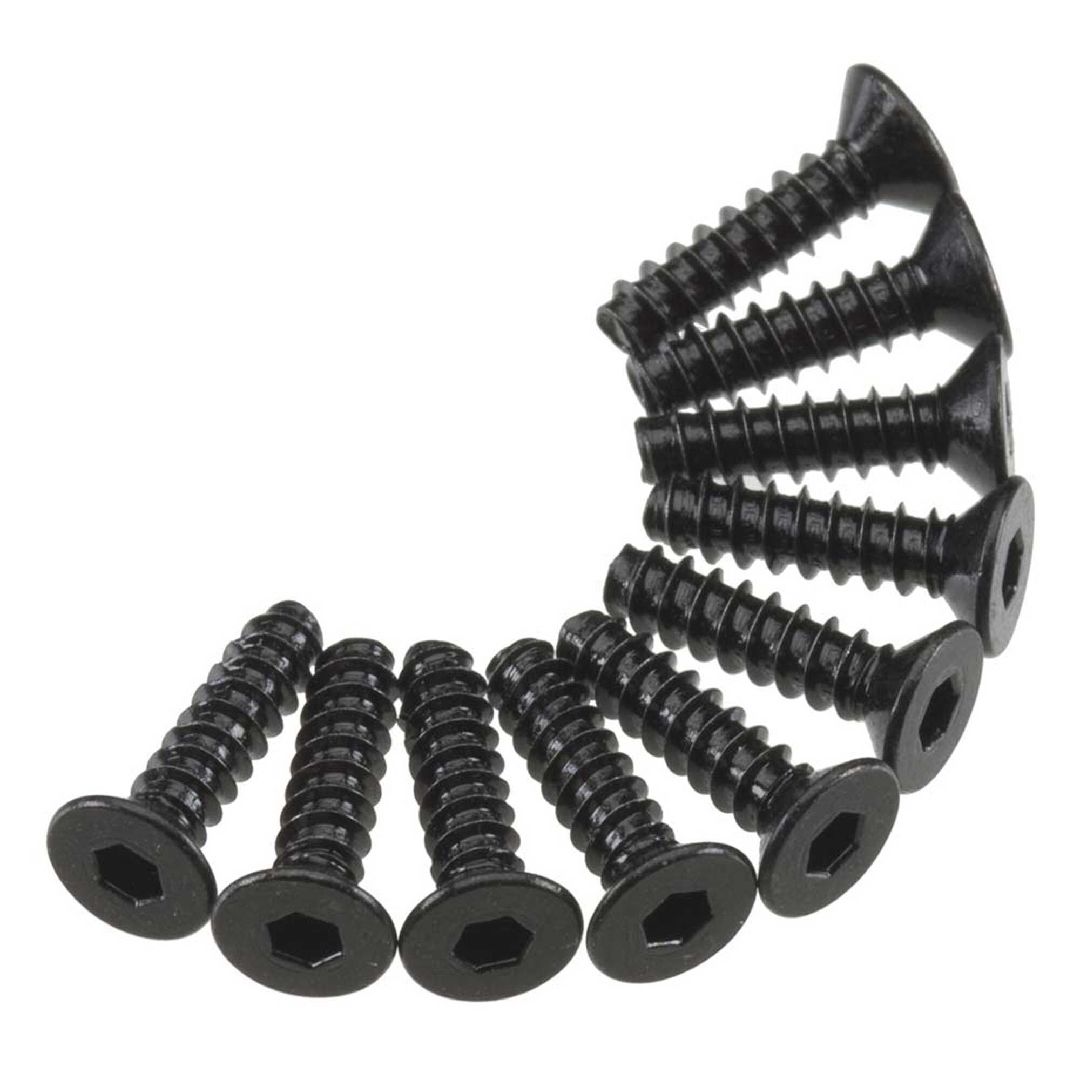 Axial AXA466 Hex Socket Tap Flat Head M3x12mm Black (10)