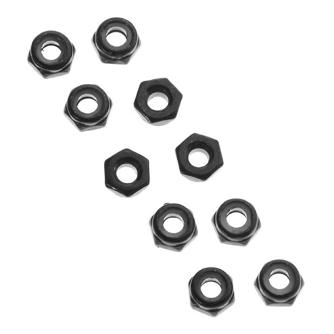 Axial AXA1052 Thin Nylon Locking Hex Nut M3 Black (10)
