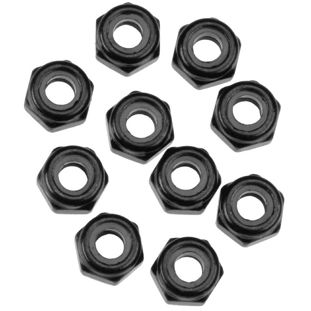 Axial AXA1053 Nylon Locking Hex Nut M3 Black (10)