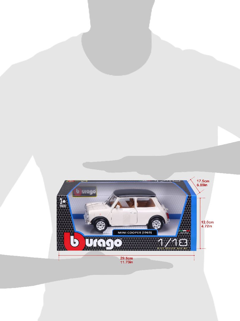 Bburago 1/16 Mini Cooper (1969) - Beige/Black Roof