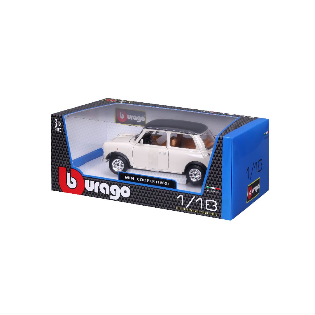 Bburago 1/16 Mini Cooper (1969) - Beige/Black Roof