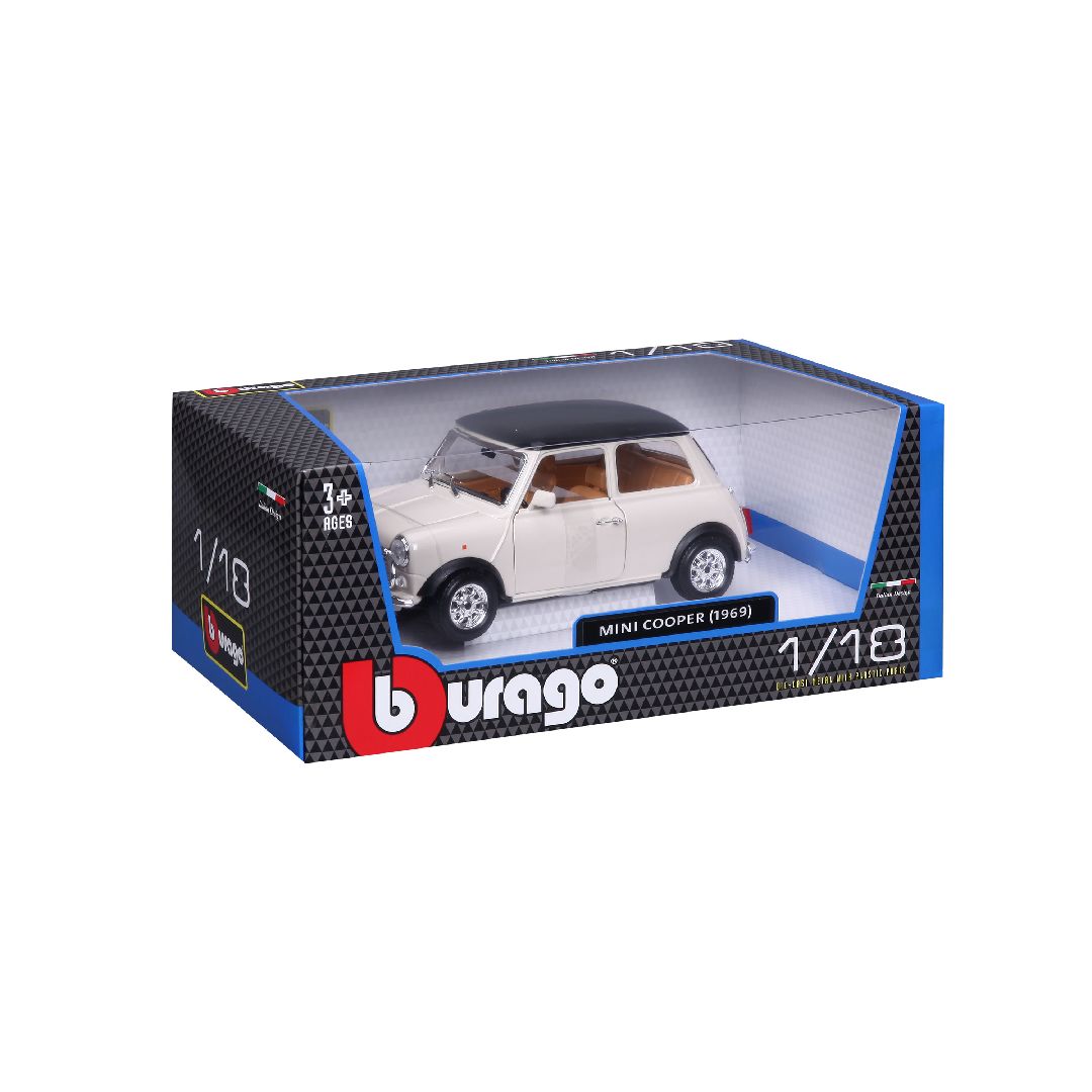 Bburago 1/16 Mini Cooper (1969) - Beige/Black Roof