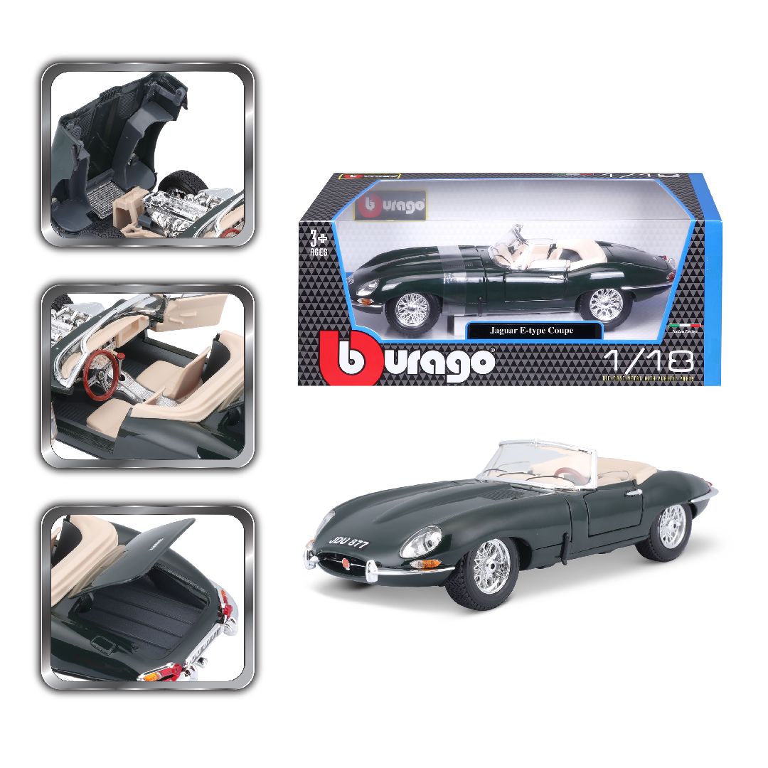 Bburago 1/18 Jaguar "E" Cabriolet (1961) - Green
