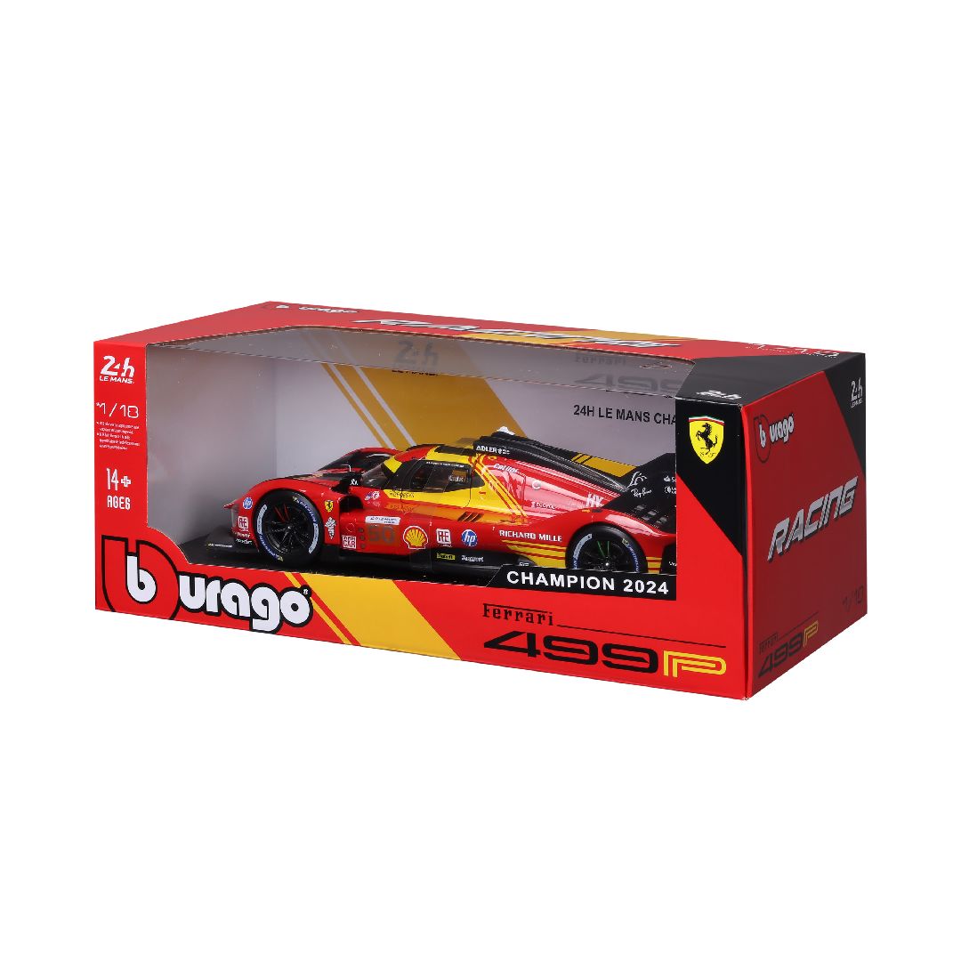 Bburago 1/18 Racing Ferrari 499P 24HLM (2024) - Red #50