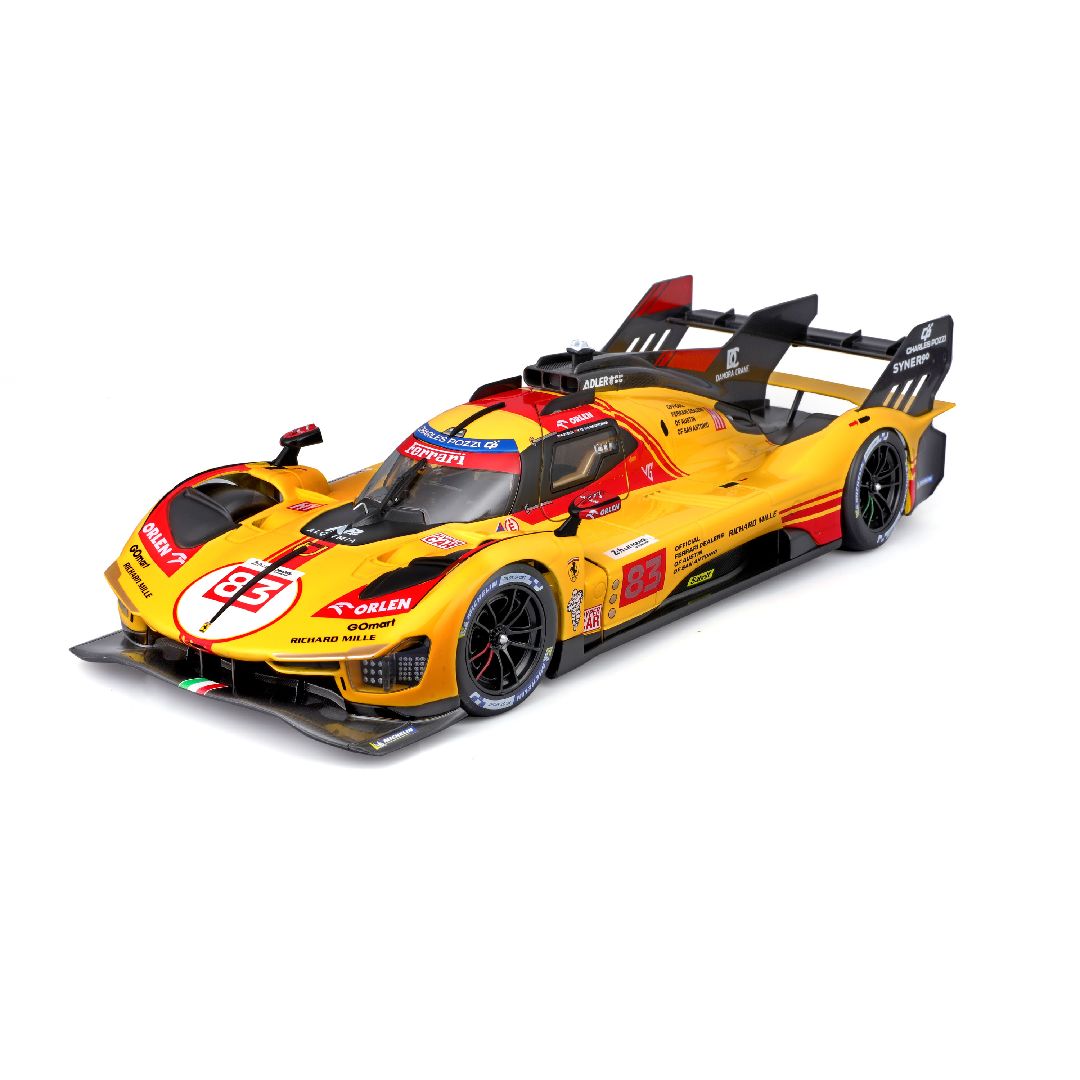 Bburago 1/18 Racing Ferrari 499P 24HLM (2024) - Yellow #83