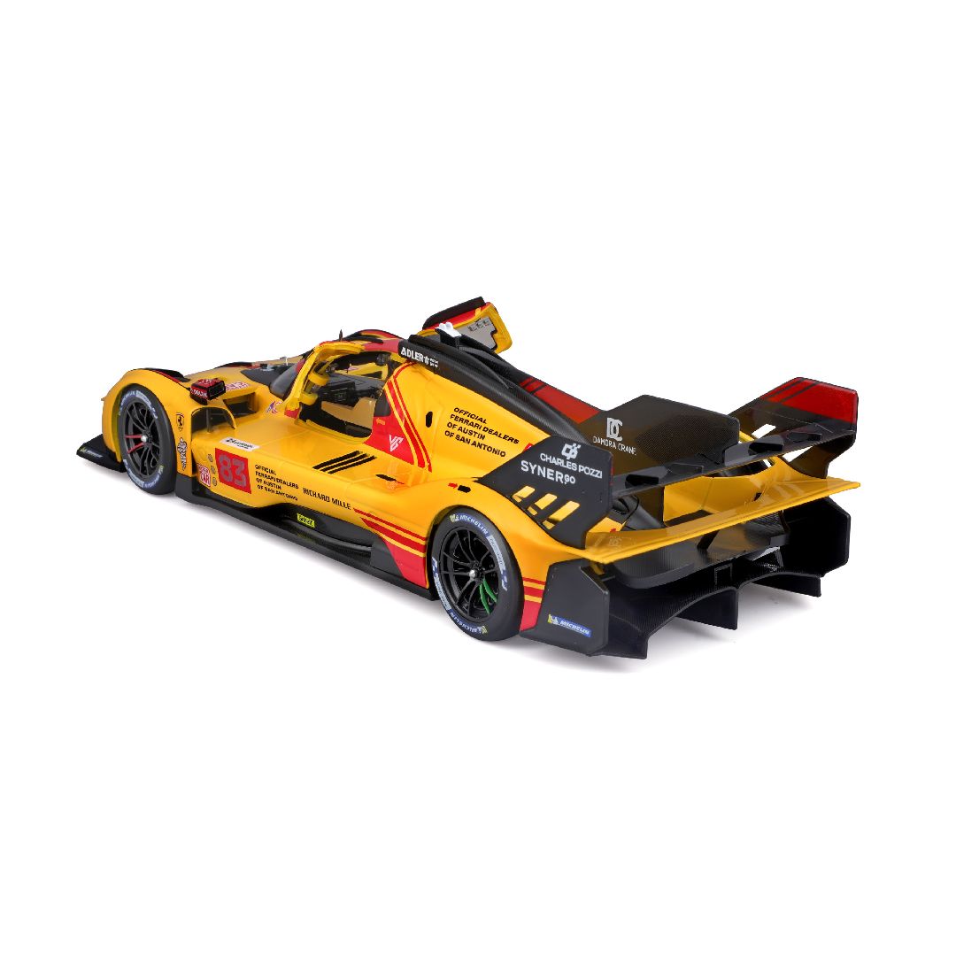 Bburago 1/18 Racing Ferrari 499P 24HLM (2024) - Yellow #83