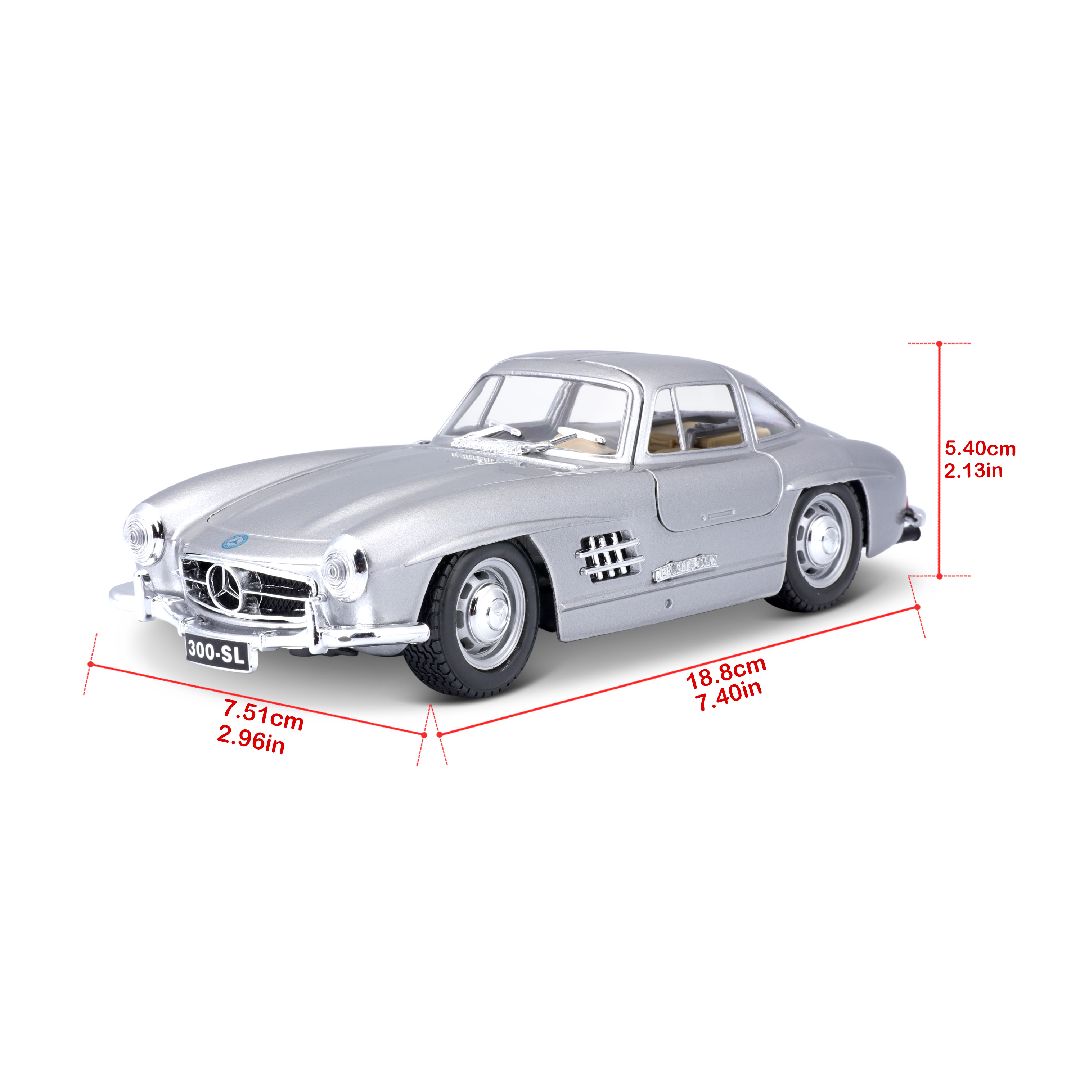 Bburago 1/24 Mercedes-Benz 300 SL (1954) - Silver
