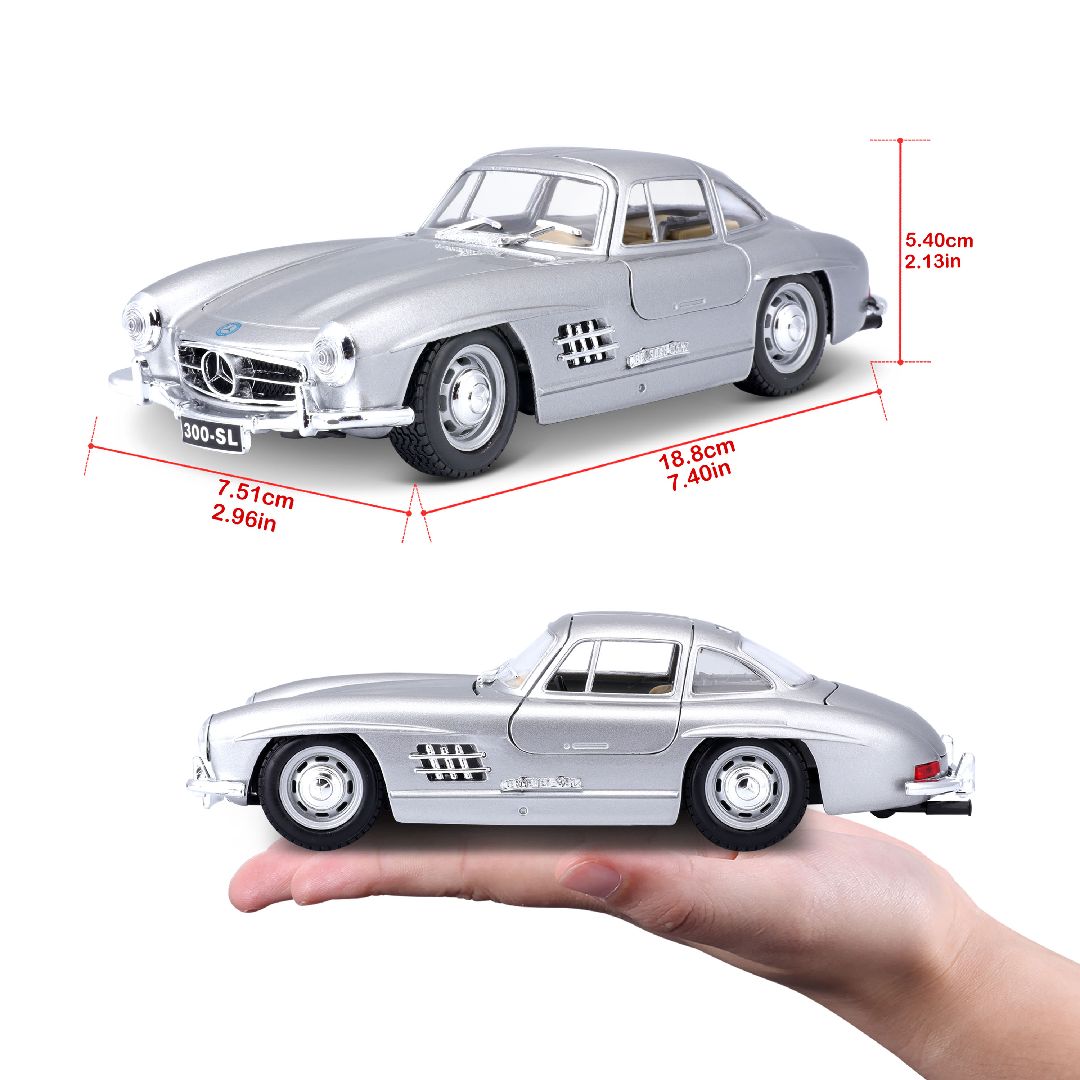 Bburago 1/24 Mercedes-Benz 300 SL (1954) - Silver