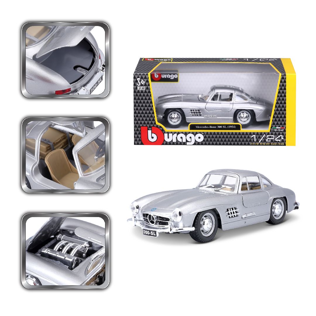 Bburago 1/24 Mercedes-Benz 300 SL (1954) - Silver