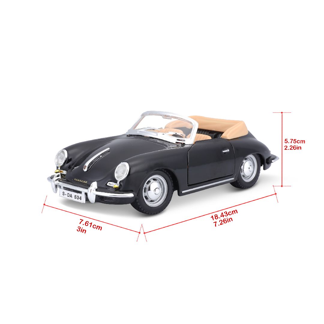 Bburago 1/24 Porsche 356B Cabriolet (1961) - Black