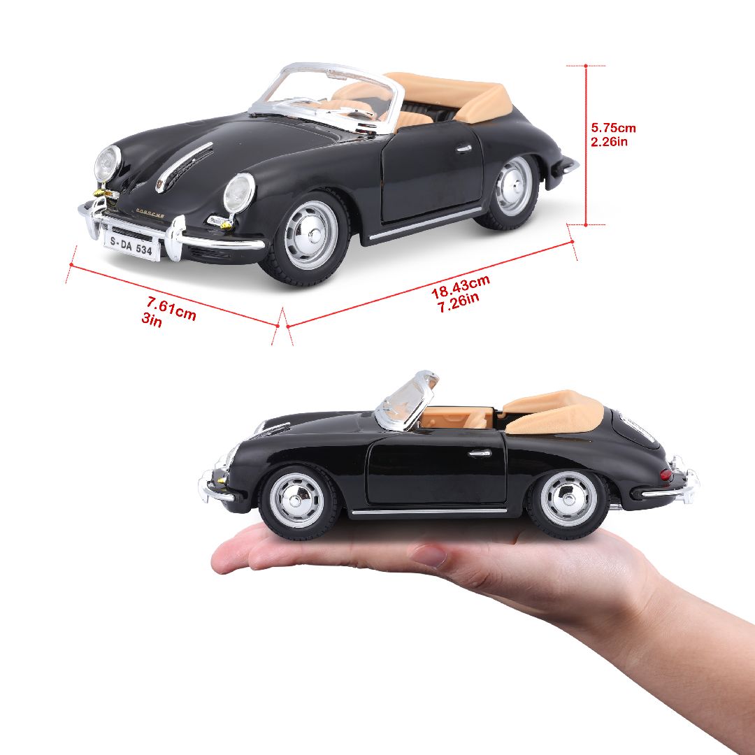 Bburago 1/24 Porsche 356B Cabriolet (1961) - Black