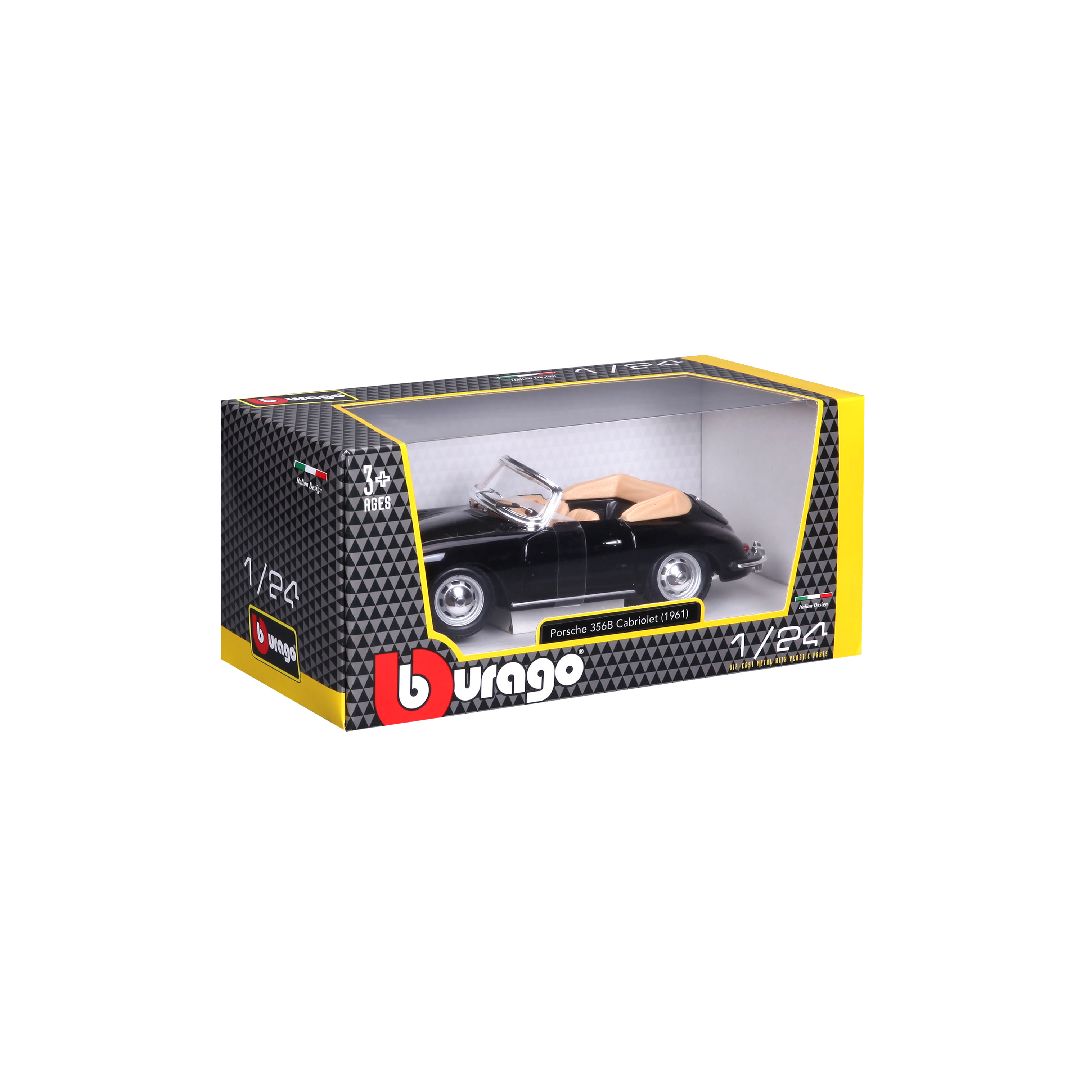 Bburago 1/24 Porsche 356B Cabriolet (1961) - Black