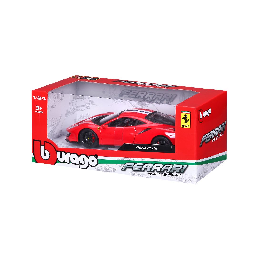 Bburago 1/24 R&P Ferrari 488 Pista (Red) - Click Image to Close