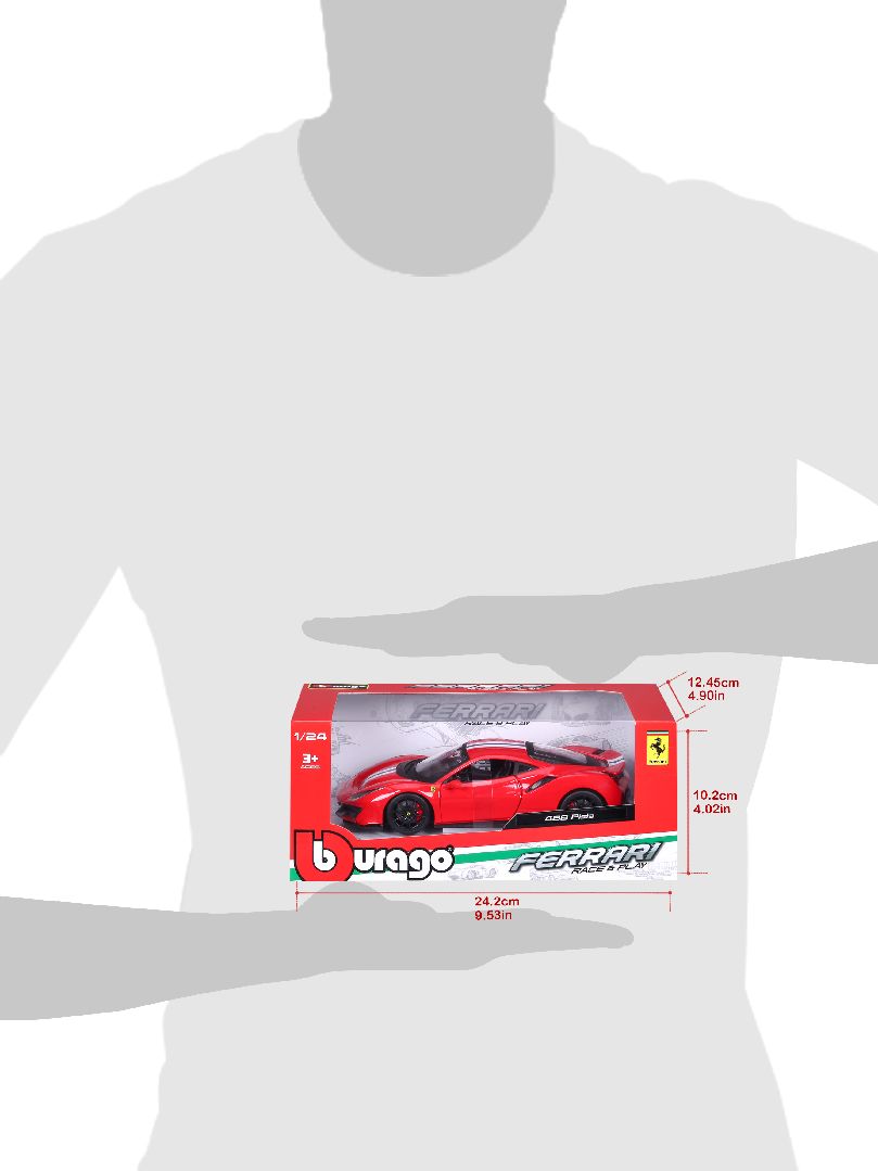 Bburago 1/24 R&P Ferrari 488 Pista (Red) - Click Image to Close