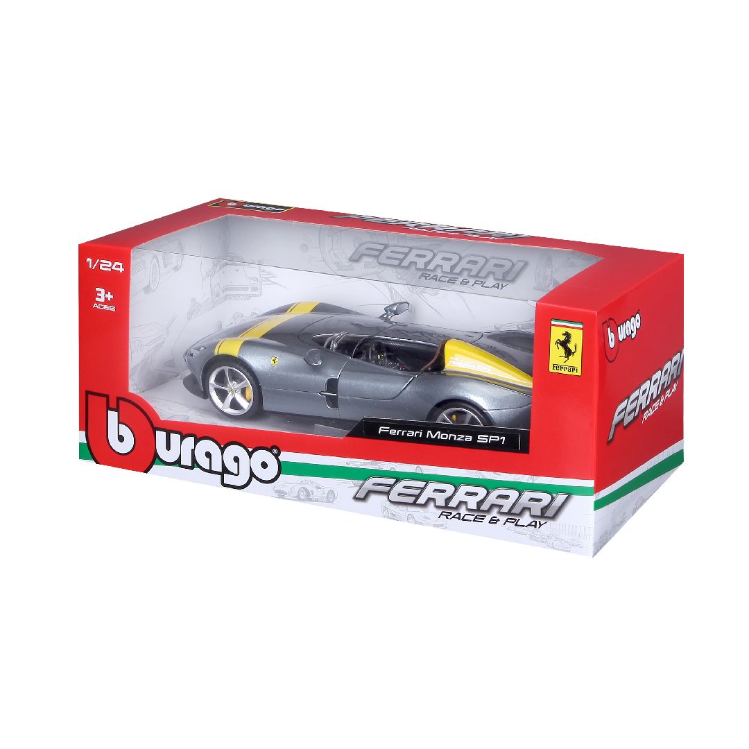 Bburago 1/24 R&P Ferrari Monza SP1 (Gray) - Click Image to Close