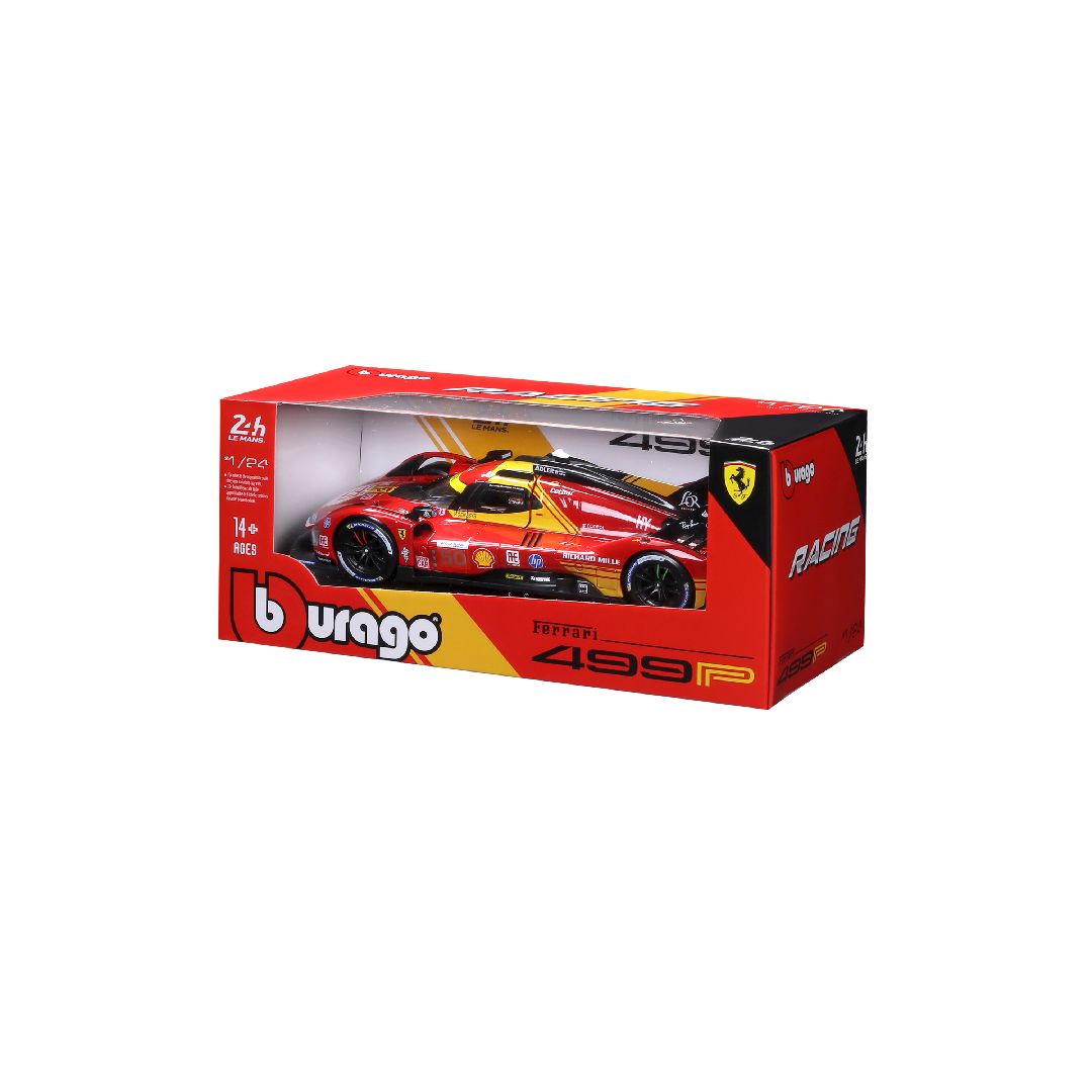 Bburago 1/24 Racing Ferrari 499P 24HLM (2024) - Red #50