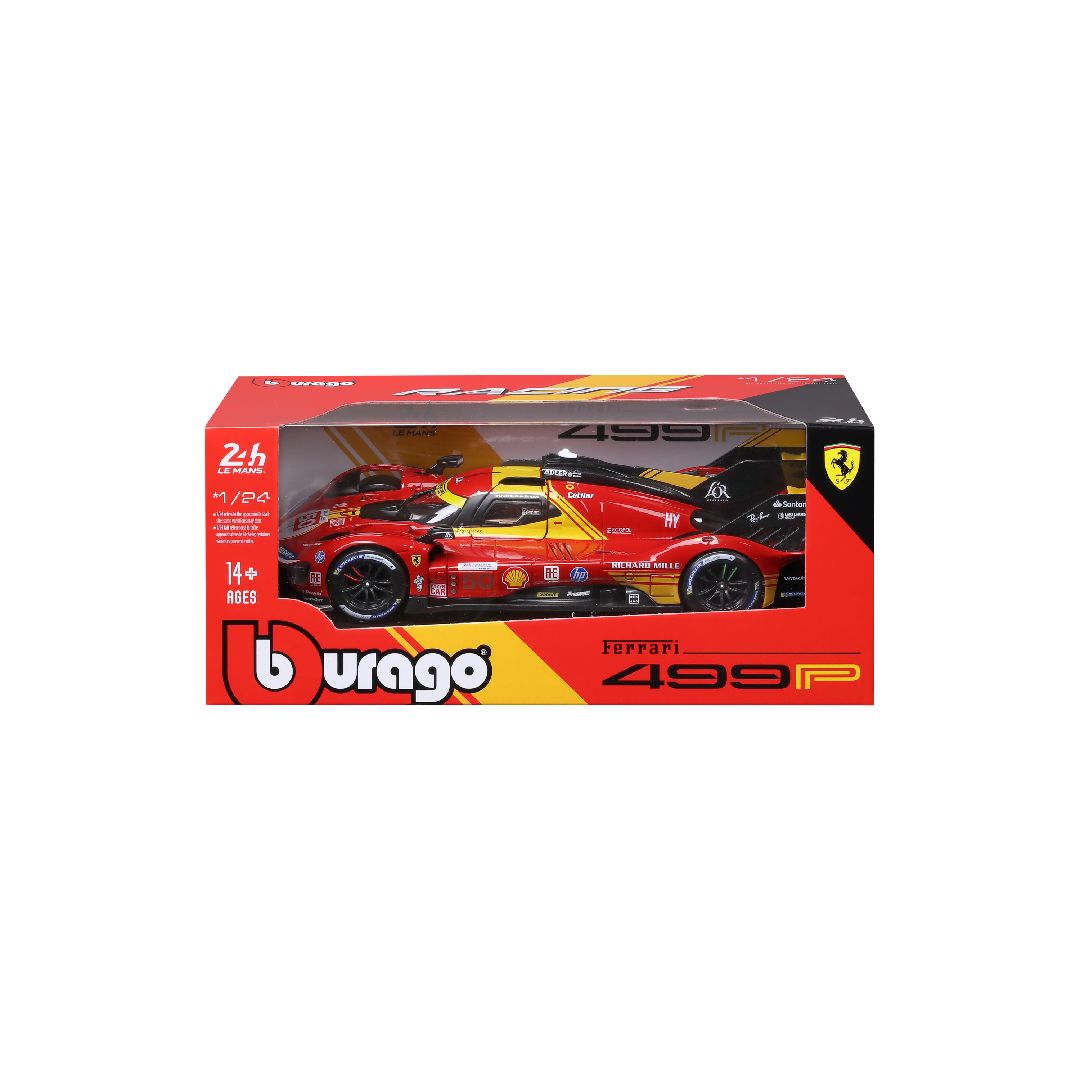 Bburago 1/24 Racing Ferrari 499P 24HLM (2024) - Red #50