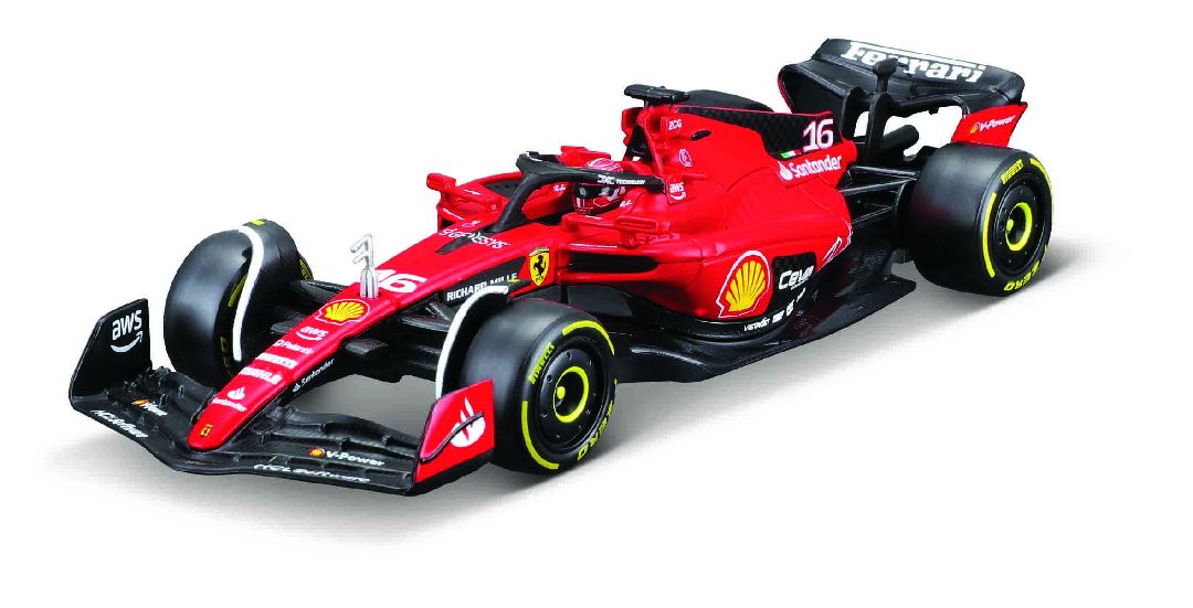 Bburago 1/43 Ferrari SF-23 (2023) w/ driver (Leclerc #16) - Click Image to Close