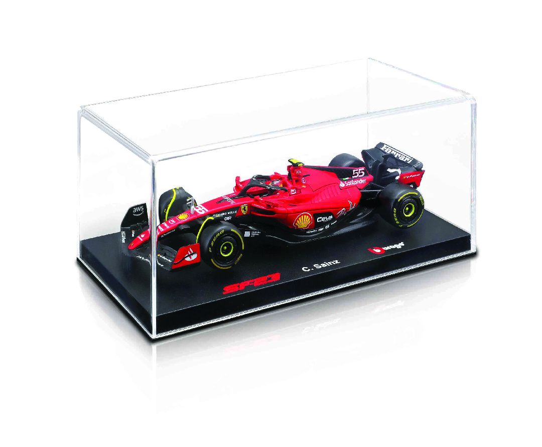 Bburago 1/43 Ferrari SF-23 (2023) w/ driver (Sainz #55) - Click Image to Close