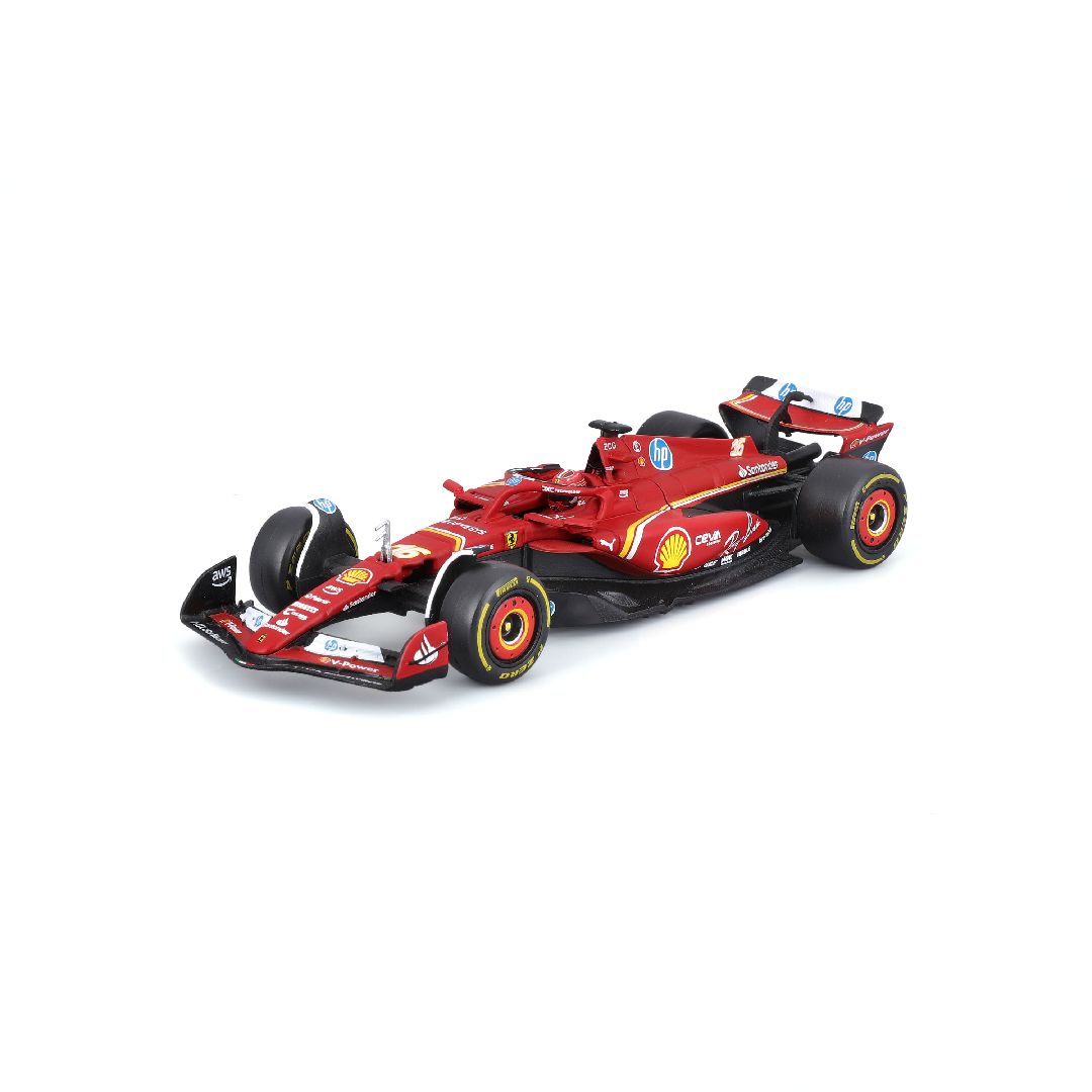 Bburago 1/43 Ferrari Season Car w/ driver (2024) (Leclerc #16)