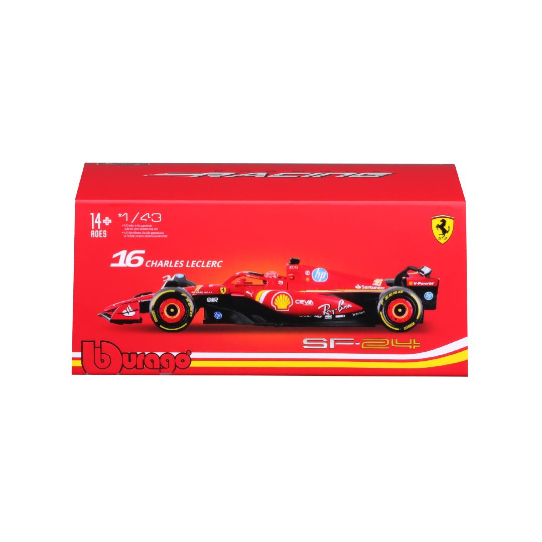 Bburago 1/43 Ferrari Season Car w/ driver (2024) (Leclerc #16)