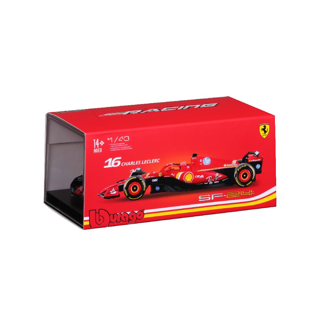 Bburago 1/43 Ferrari Season Car w/ driver (2024) (Leclerc #16)