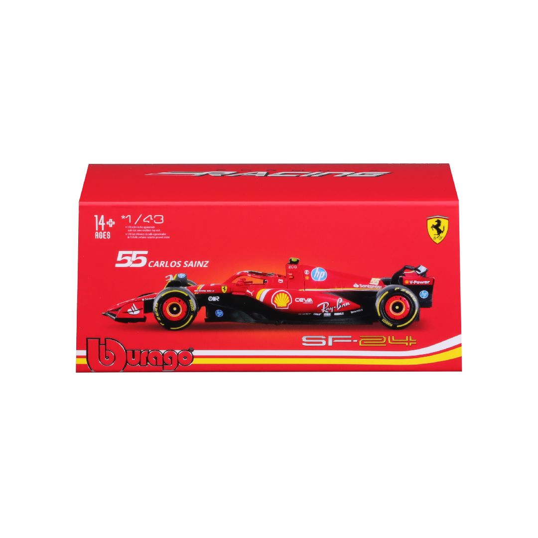 Bburago 1/43 Ferrari Season Car w/ driver (2024) (Sainz #55)