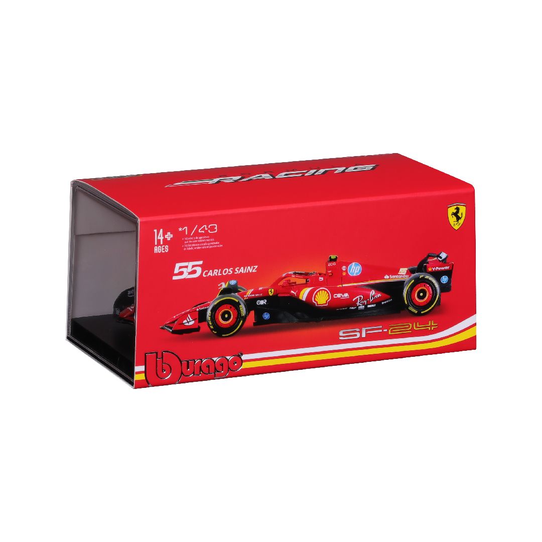 Bburago 1/43 Ferrari Season Car w/ driver (2024) (Sainz #55)