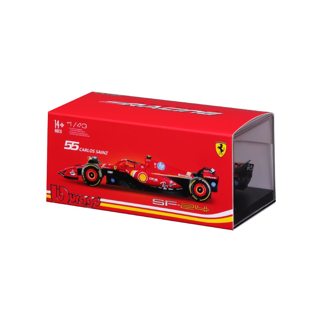 Bburago 1/43 Ferrari Season Car w/ driver (2024) (Sainz #55)
