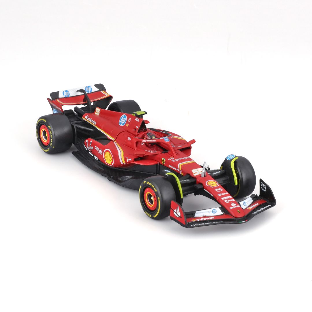 Bburago 1/43 Ferrari Season Car w/ driver (2024) (Sainz #55)