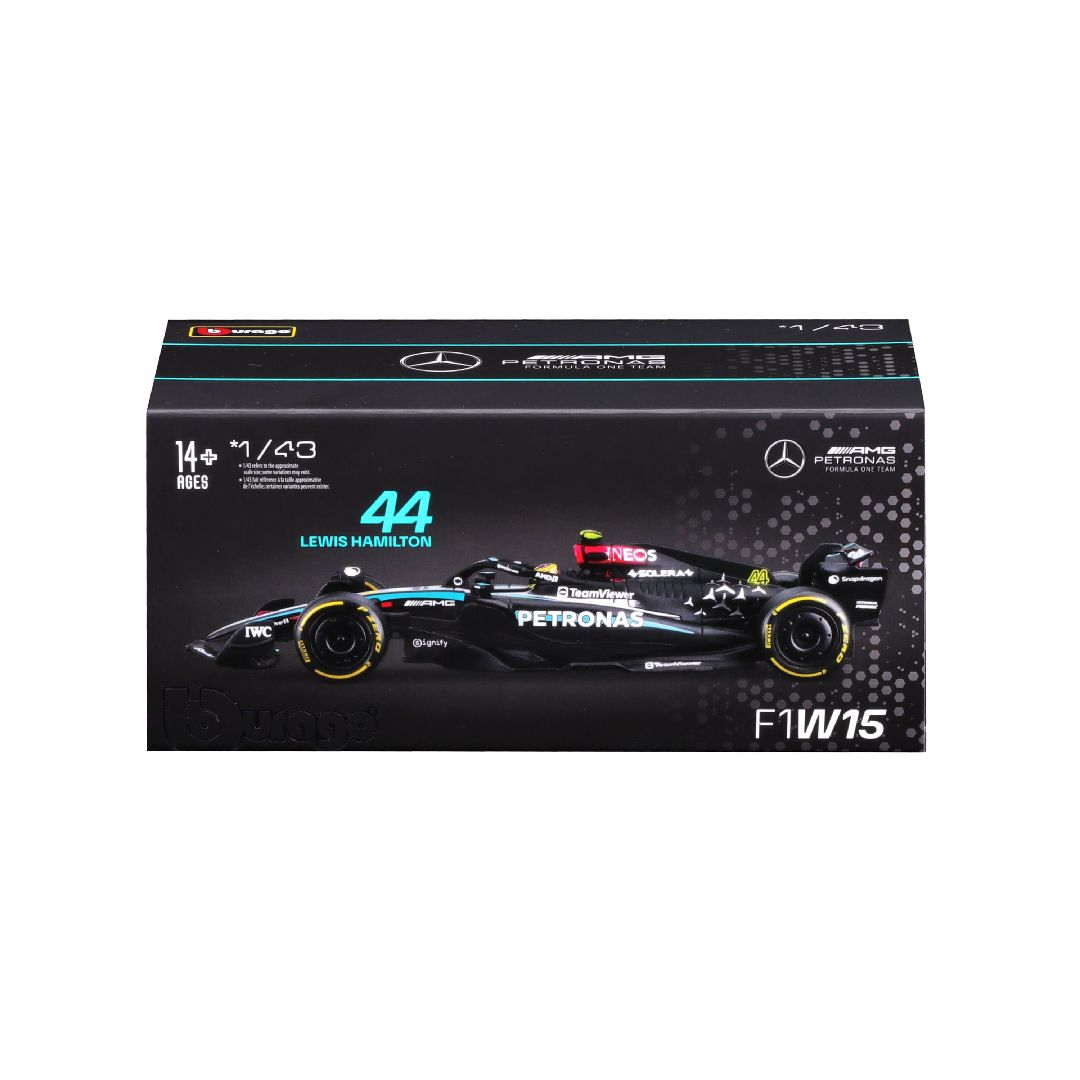 Bburago 1/43 F1 Mercedes W15 w/helmet (2024) - Hamilton #44