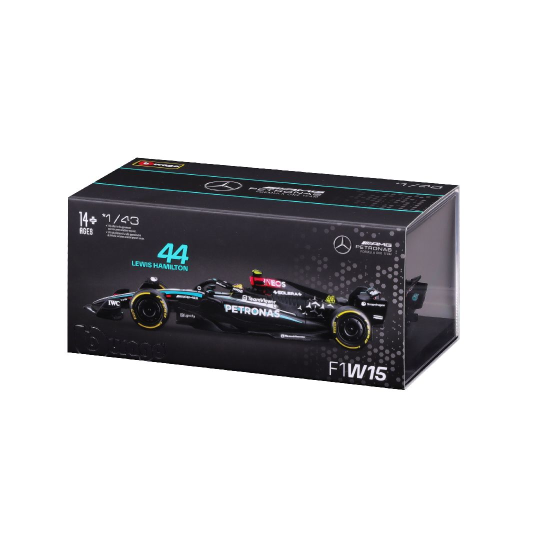 Bburago 1/43 F1 Mercedes W15 w/helmet (2024) - Hamilton #44