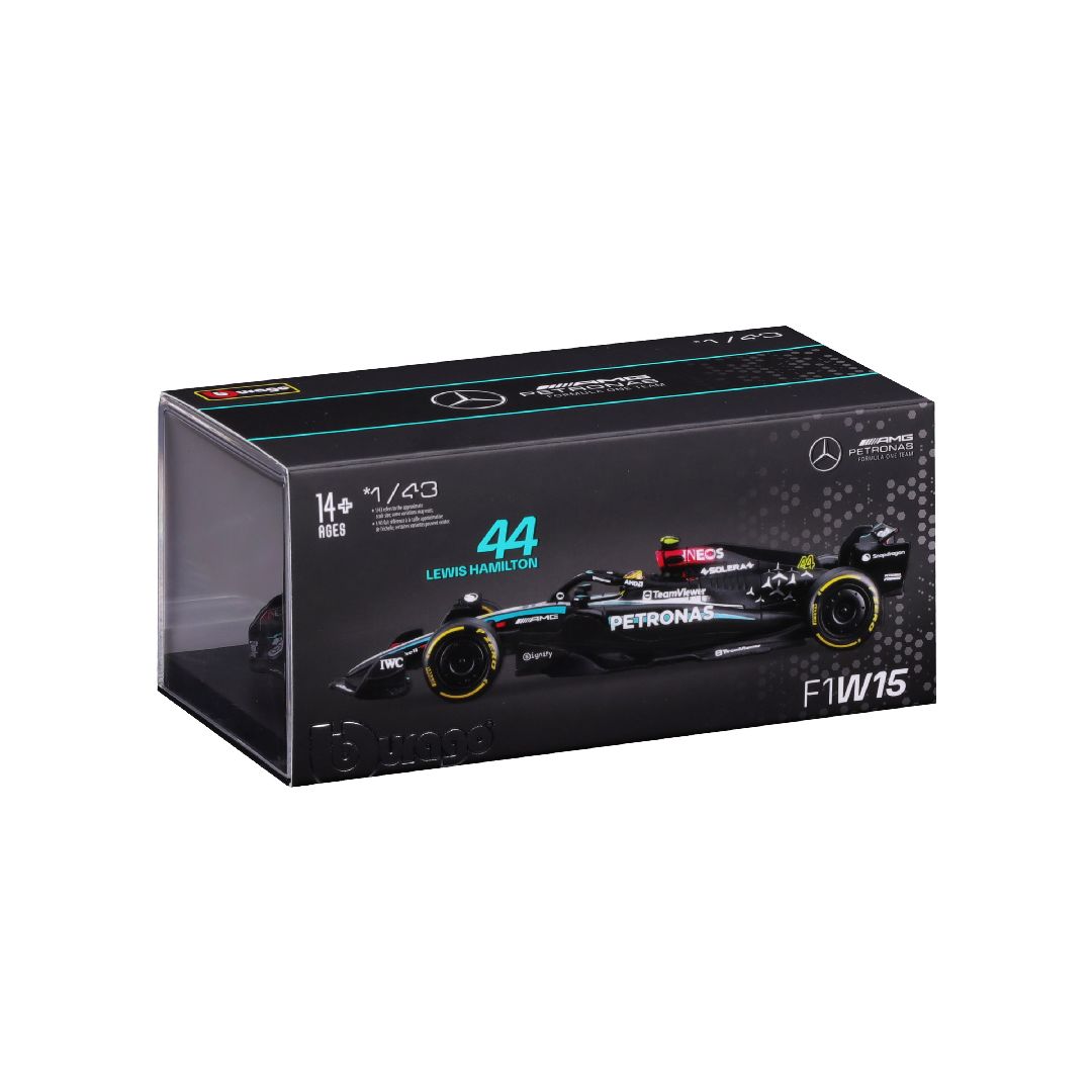 Bburago 1/43 F1 Mercedes W15 w/helmet (2024) - Hamilton #44