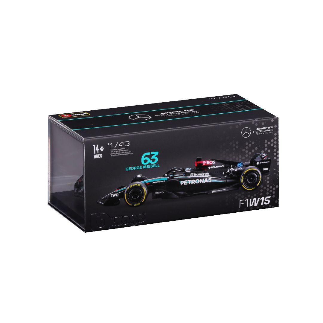 Bburago 1/43 F1 Mercedes W15 w/helmet (2024) - Russell #63
